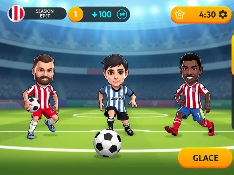 Head Soccer gameplay showing character selection screen