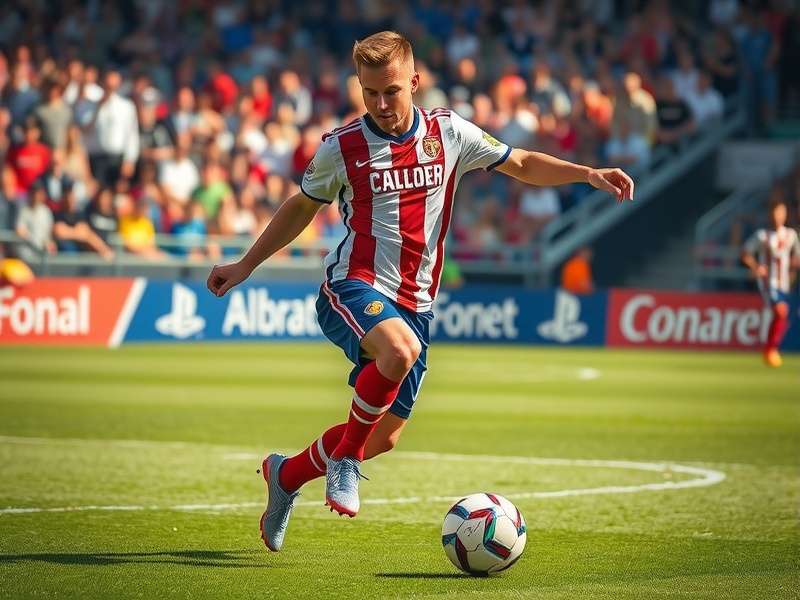 Glowing Head Soccer championship trophy on a pedestal