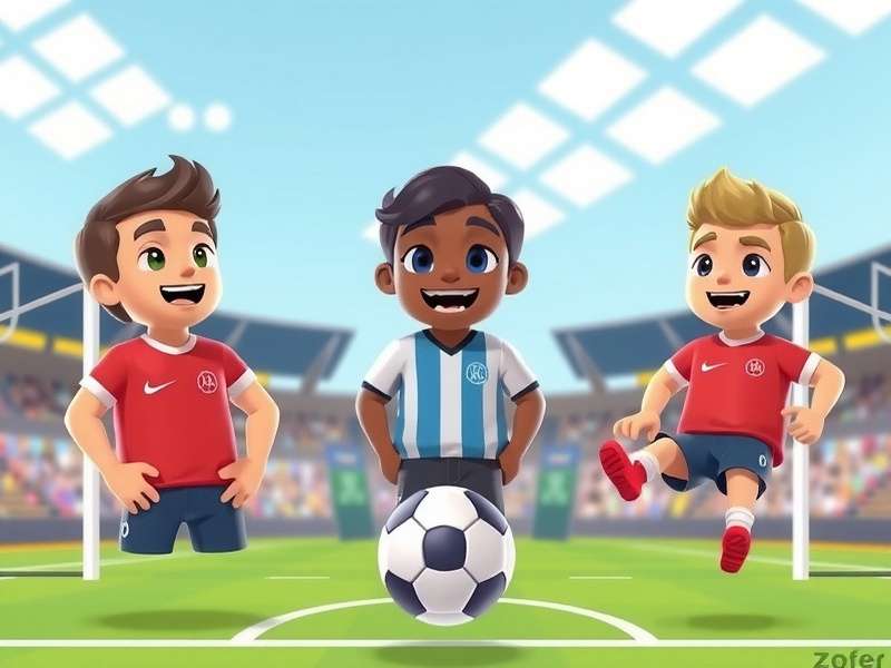Primary Games Head Soccer 2022 Title Screen showing characters
