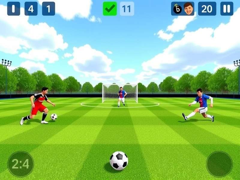 Head Soccer 2026 Math Playground gameplay interface showing football field with equations