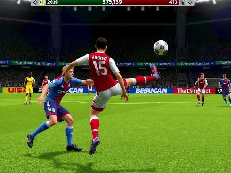 Head Soccer 2012 vibrant gameplay screenshot showing two characters heading a soccer ball