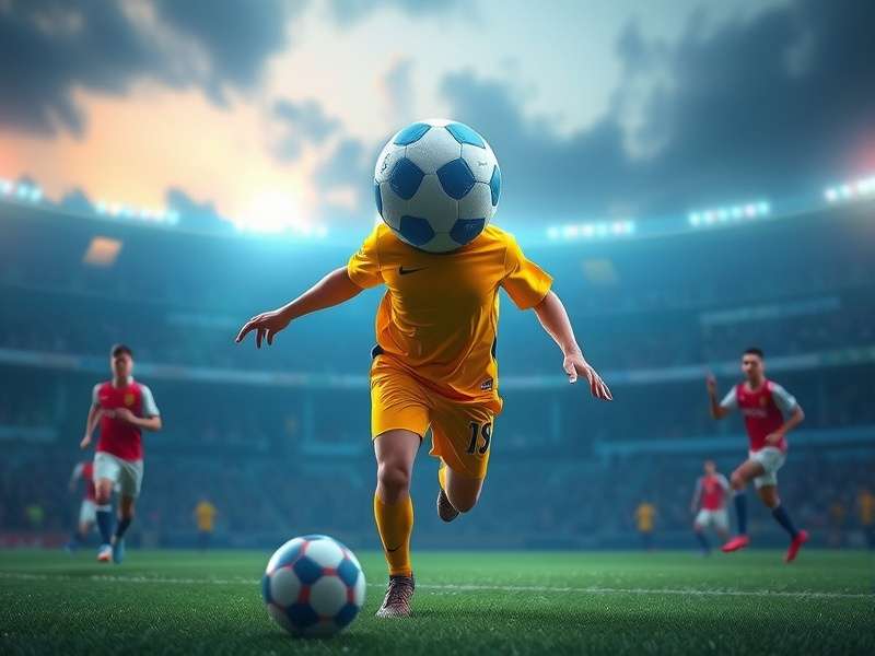 Head Soccer Awaken gameplay showing characters with glowing aura and powerful shots