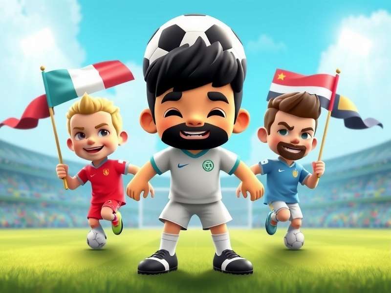 Head Soccer characters with flags from different countries