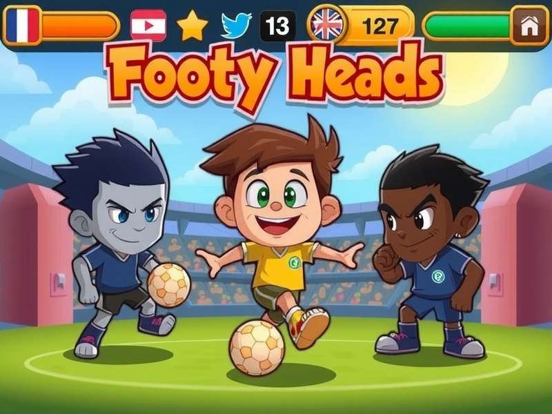 Dynamic Head Soccer gameplay featuring characters with oversized heads