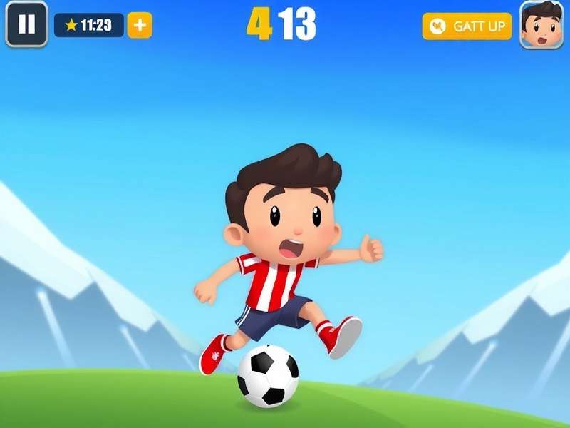 Big Head Soccer Friv gameplay screenshot showing two characters heading a football