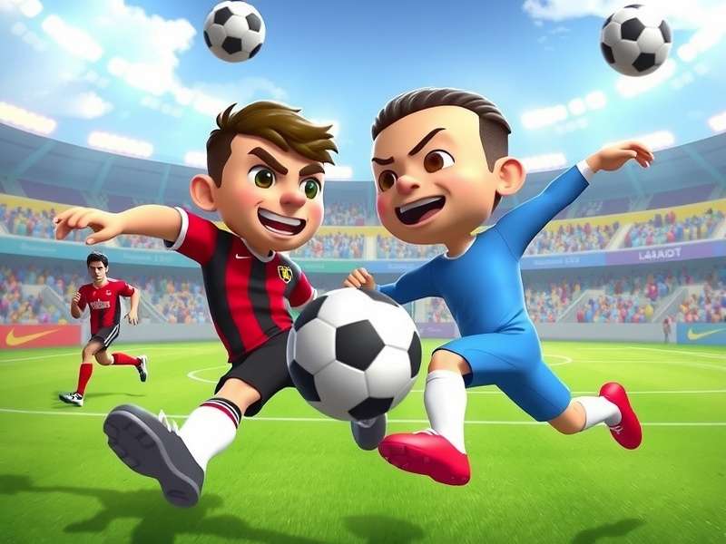 Dynamic action scene from the Sports Head Soccer Championship showing characters using special moves