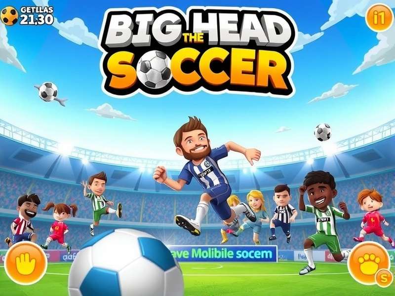 Big Head Soccer Mobile Gameplay on a smartphone screen