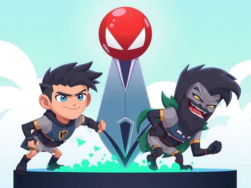 Head Soccer gameplay illustration showing characters heading a football