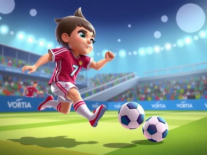 Sports Head Soccer intense arena match between two characters