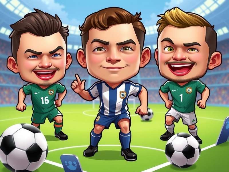 Big Head Soccer Card Game showcase with rare cards on a table