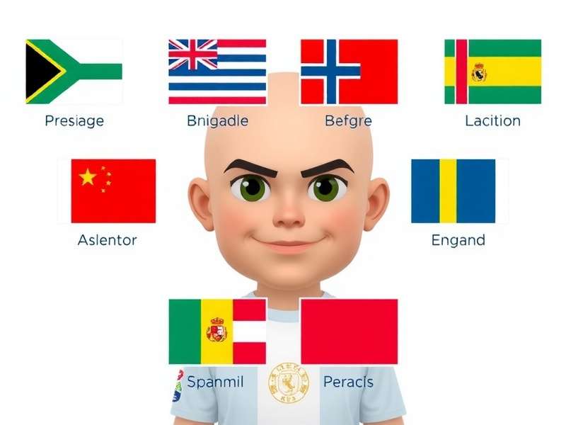 Collage of Head Soccer 2025 national flags including Brazil, France, and Japan kits