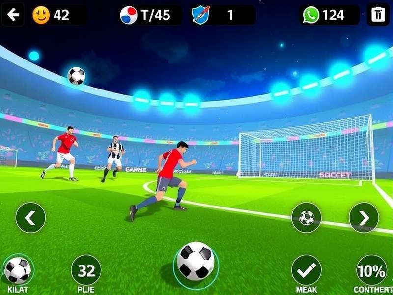 Head Soccer game in action on a mobile phone