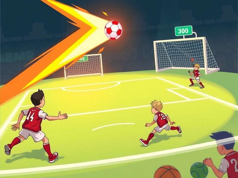 Dynamic Headball gameplay action with characters using special moves