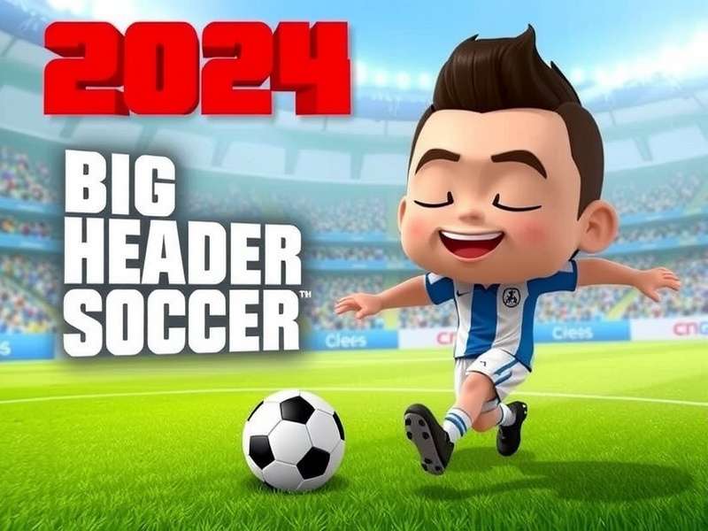 Big Head Soccer 2024 gameplay action shot showing two players competing on a football pitch