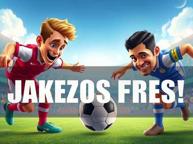 Two players competing in Head Soccer arcade match with big heads and football